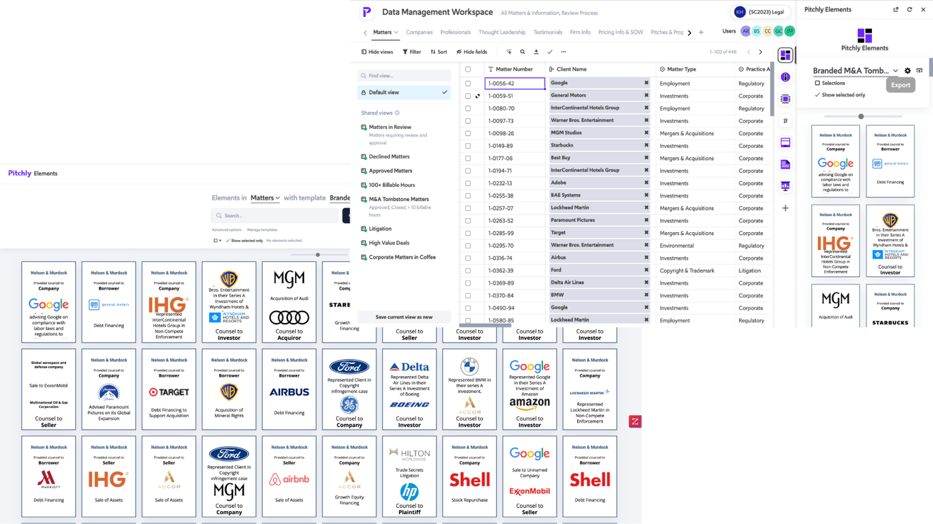 Pitchly Workspace for Legal